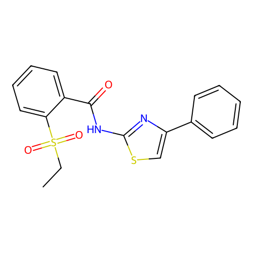 2-(ethanesulfonyl)-N-(4-phenyl-1,3-thiazol-2-yl)benzamide structure