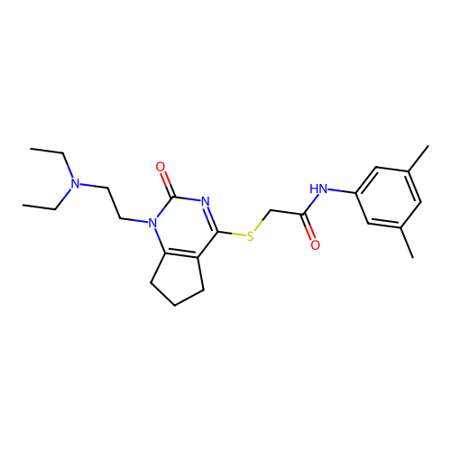 2-({1-[2-(diethylamino)ethyl]-2-oxo-1H,2H,5H,6H,7H-cyclopenta[d]pyrimidin-4-yl}sulfanyl)-N-(3,5-dimethylphenyl)acetamide structure