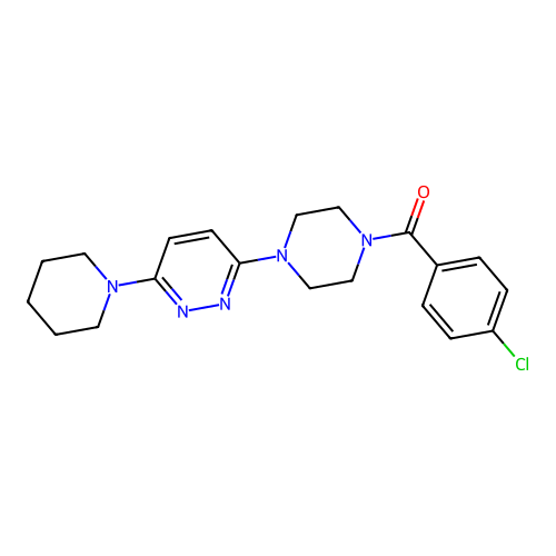 (4-Chlorophenyl)(4-(6-(piperidin-1-yl)pyridazin-3-yl)piperazin-1-yl)methanone structure