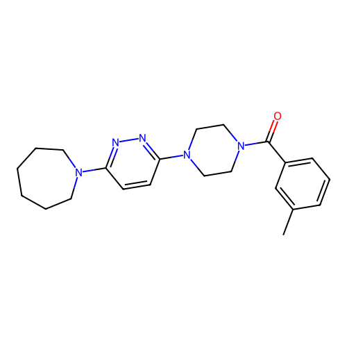(4-(6-(Azepan-1-yl)pyridazin-3-yl)piperazin-1-yl)(m-tolyl)methanone structure