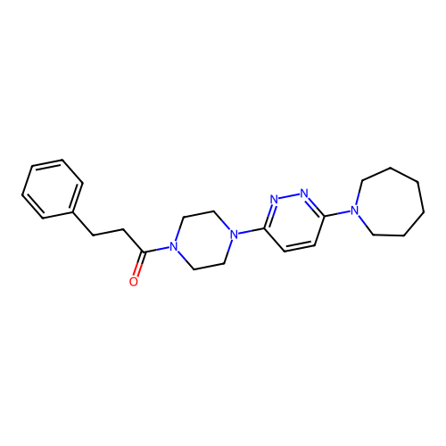 1-{4-[6-(Azepan-1-yl)pyridazin-3-yl]piperazin-1-yl}-3-phenylpropan-1-one structure