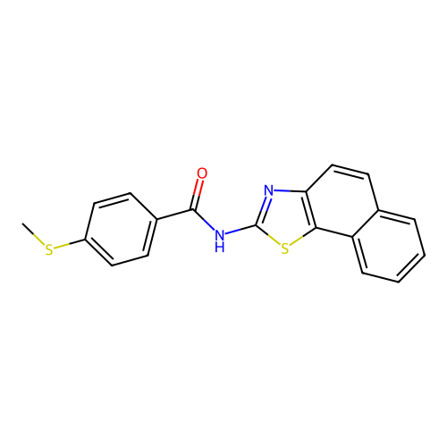 N-benzo[g][1,3]benzothiazol-2-yl-4-methylsulfanylbenzamide structure