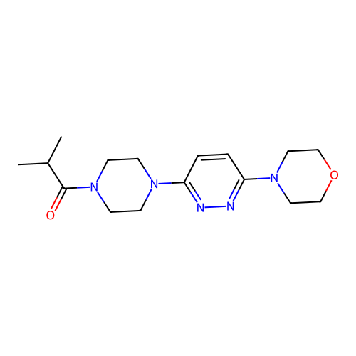 2-Methyl-1-(4-(6-morpholinopyridazin-3-yl)piperazin-1-yl)propan-1-one structure