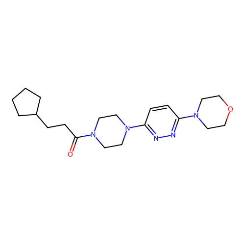 3-Cyclopentyl-1-(4-(6-morpholinopyridazin-3-yl)piperazin-1-yl)propan-1-one structure
