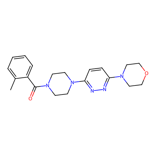 (4-(6-Morpholinopyridazin-3-yl)piperazin-1-yl)(o-tolyl)methanone structure
