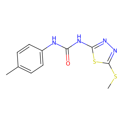 1-(5-(Methylthio)-1,3,4-thiadiazol-2-yl)-3-(p-tolyl)urea structure