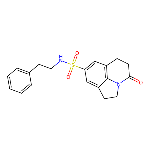 4-oxo-N-phenethyl-2,4,5,6-tetrahydro-1H-pyrrolo[3,2,1-ij]quinoline-8-sulfonamide structure