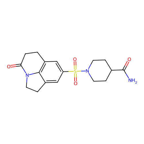 1-({11-oxo-1-azatricyclo[6.3.1.0^{4,12}]dodeca-4(12),5,7-trien-6-yl}sulfonyl)piperidine-4-carboxamide structure