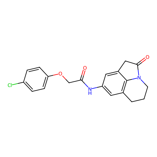 2-(4-chlorophenoxy)-N-(2-oxo-2,4,5,6-tetrahydro-1H-pyrrolo[3,2,1-ij]quinolin-8-yl)acetamide structure