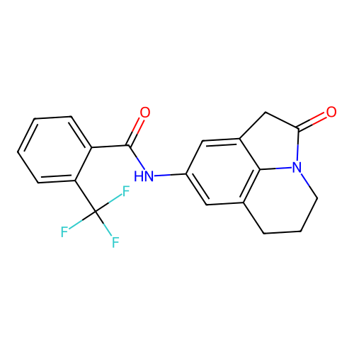 N-{2-oxo-1-azatricyclo[6.3.1.0^{4,12}]dodeca-4,6,8(12)-trien-6-yl}-2-(trifluoromethyl)benzamide structure