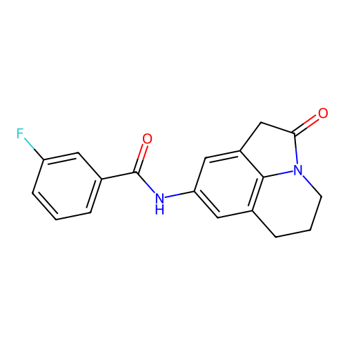 3-fluoro-N-(2-oxo-2,4,5,6-tetrahydro-1H-pyrrolo[3,2,1-ij]quinolin-8-yl)benzamide structure