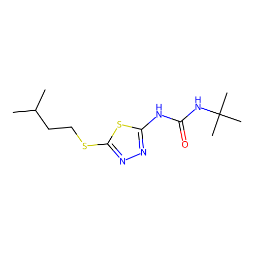 1-(Tert-butyl)-3-(5-(isopentylthio)-1,3,4-thiadiazol-2-yl)urea structure