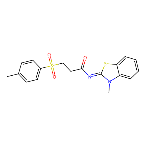 (E)-N-(3-methylbenzo[d]thiazol-2(3H)-ylidene)-3-tosylpropanamide structure