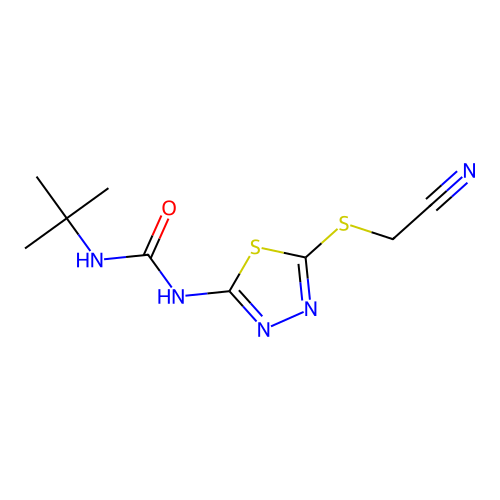 1-(Tert-butyl)-3-(5-((cyanomethyl)thio)-1,3,4-thiadiazol-2-yl)urea structure