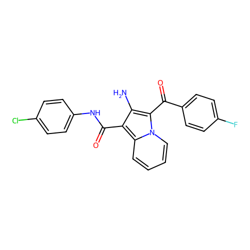 2-amino-N-(4-chlorophenyl)-3-(4-fluorobenzoyl)indolizine-1-carboxamide structure
