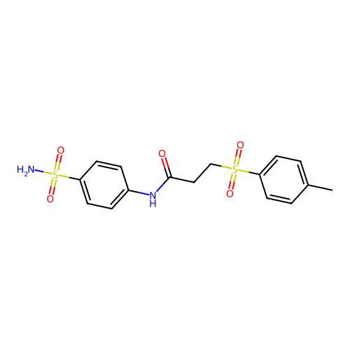 N-(4-sulfamoylphenyl)-3-tosylpropanamide structure