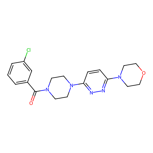 (3-Chlorophenyl)(4-(6-morpholinopyridazin-3-yl)piperazin-1-yl)methanone structure