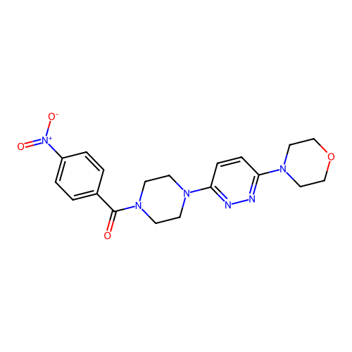 (4-(6-Morpholinopyridazin-3-yl)piperazin-1-yl)(4-nitrophenyl)methanone structure