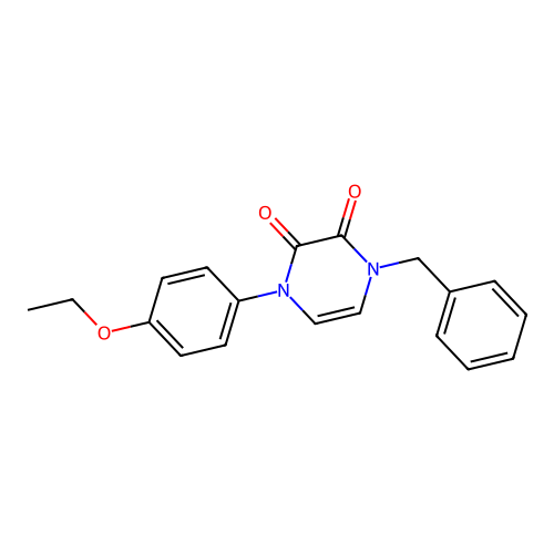 1-Benzyl-4-(4-ethoxyphenyl)pyrazine-2,3-dione structure