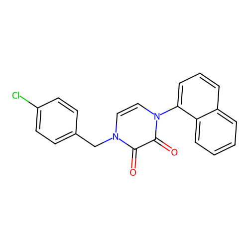 1-[(4-Chlorophenyl)methyl]-4-naphthalen-1-ylpyrazine-2,3-dione structure