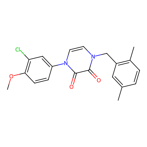 1-(3-Chloro-4-methoxyphenyl)-4-[(2,5-dimethylphenyl)methyl]pyrazine-2,3-dione structure
