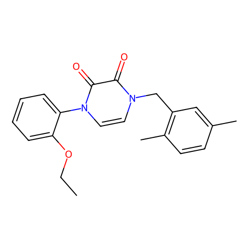 1-[(2,5-Dimethylphenyl)methyl]-4-(2-ethoxyphenyl)pyrazine-2,3-dione structure