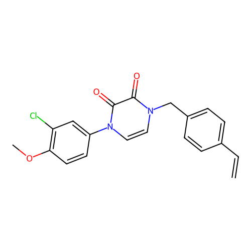 1-(3-Chloro-4-methoxyphenyl)-4-[(4-ethenylphenyl)methyl]pyrazine-2,3-dione structure