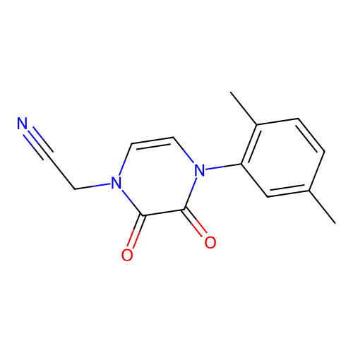 2-[4-(2,5-Dimethylphenyl)-2,3-dioxo-1,2,3,4-tetrahydropyrazin-1-yl]acetonitrile structure