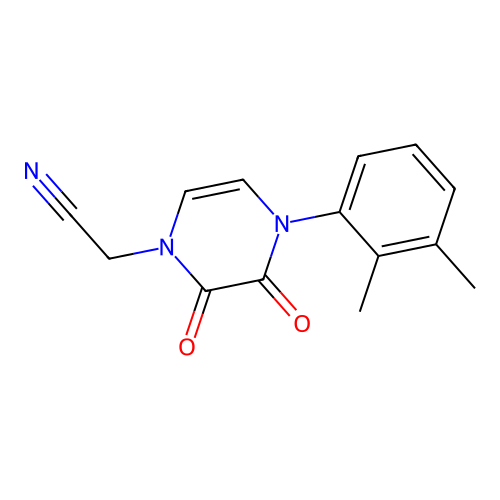 2-(4-(2,3-dimethylphenyl)-2,3-dioxo-3,4-dihydropyrazin-1(2H)-yl)acetonitrile structure