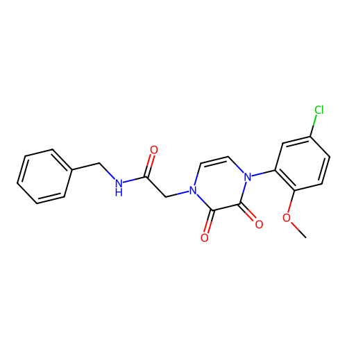 N-benzyl-2-[4-(5-chloro-2-methoxyphenyl)-2,3-dioxopyrazin-1-yl]acetamide structure