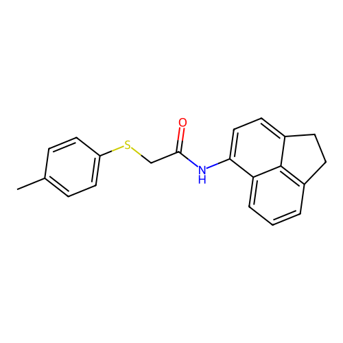 N-(1,2-dihydroacenaphthylen-5-yl)-2-(p-tolylthio)acetamide structure
