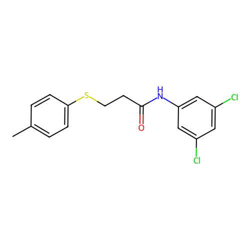 N-(3,5-dichlorophenyl)-3-(p-tolylthio)propanamide structure