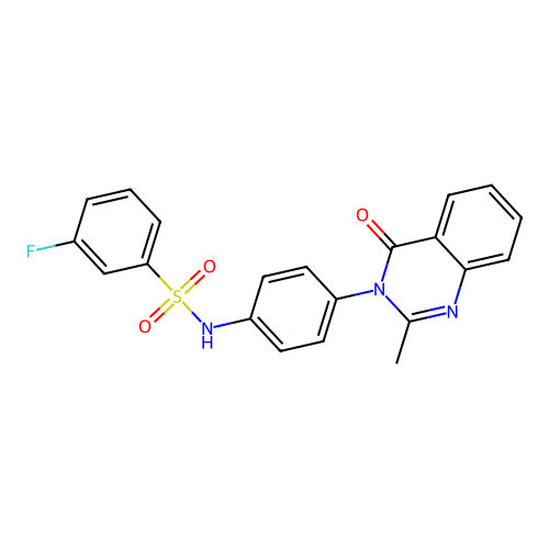 3-fluoro-N-[4-(2-methyl-4-oxoquinazolin-3-yl)phenyl]benzenesulfonamide structure