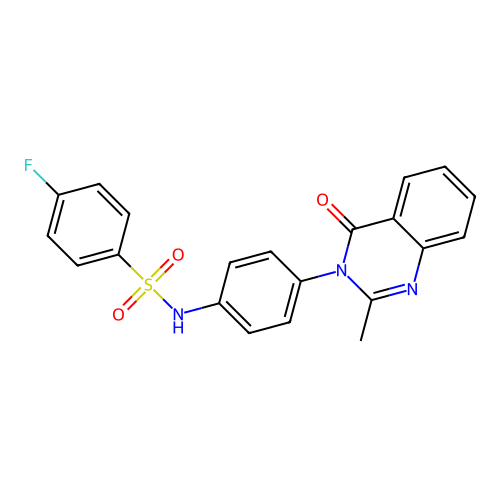 4-fluoro-N-[4-(2-methyl-4-oxoquinazolin-3-yl)phenyl]benzenesulfonamide structure