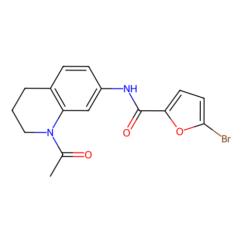 N-(1-acetyl-1,2,3,4-tetrahydroquinolin-7-yl)-5-bromofuran-2-carboxamide structure