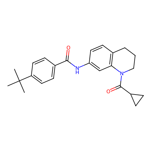 4-tert-butyl-N-[1-(cyclopropanecarbonyl)-3,4-dihydro-2H-quinolin-7-yl]benzamide structure