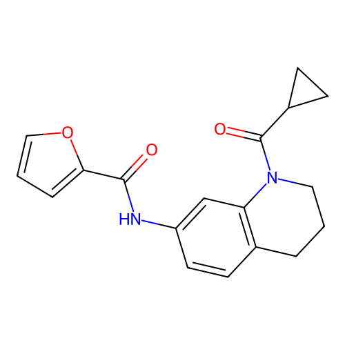 N-(1-(cyclopropanecarbonyl)-1,2,3,4-tetrahydroquinolin-7-yl)furan-2-carboxamide structure