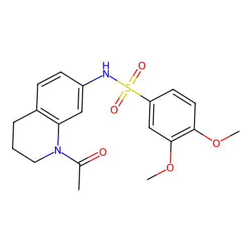 N-(1-acetyl-3,4-dihydro-2H-quinolin-7-yl)-3,4-dimethoxybenzenesulfonamide structure