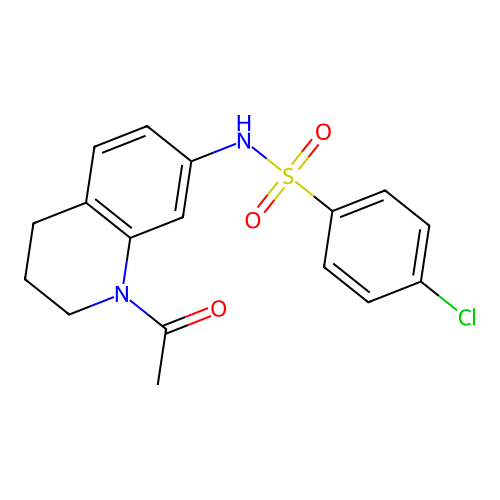 N-(1-acetyl-3,4-dihydro-2H-quinolin-7-yl)-4-chlorobenzenesulfonamide structure