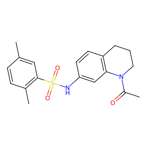 N-(1-acetyl-3,4-dihydro-2H-quinolin-7-yl)-2,5-dimethylbenzenesulfonamide structure