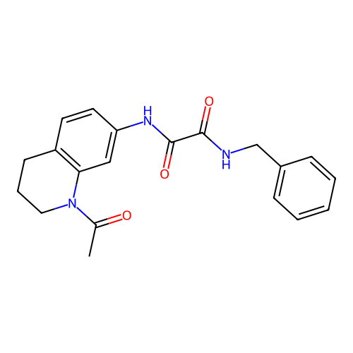 N'-(1-acetyl-3,4-dihydro-2H-quinolin-7-yl)-N-benzyloxamide structure