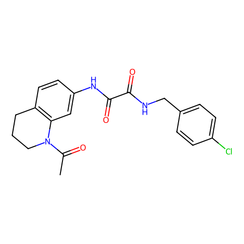 N'-(1-acetyl-3,4-dihydro-2H-quinolin-7-yl)-N-[(4-chlorophenyl)methyl]oxamide structure