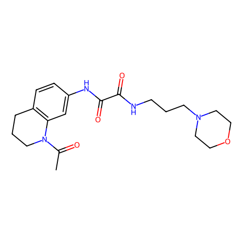 N'-(1-acetyl-3,4-dihydro-2H-quinolin-7-yl)-N-(3-morpholin-4-ylpropyl)oxamide structure