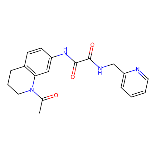 N'-(1-acetyl-3,4-dihydro-2H-quinolin-7-yl)-N-(pyridin-2-ylmethyl)oxamide structure