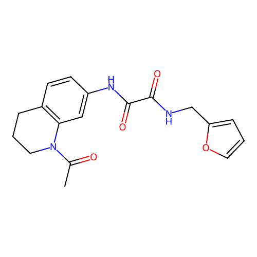 N'-(1-acetyl-3,4-dihydro-2H-quinolin-7-yl)-N-(furan-2-ylmethyl)oxamide structure