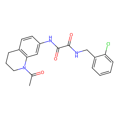 N'-(1-acetyl-3,4-dihydro-2H-quinolin-7-yl)-N-[(2-chlorophenyl)methyl]oxamide structure