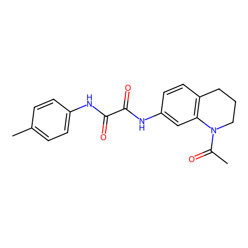N'-(1-acetyl-3,4-dihydro-2H-quinolin-7-yl)-N-(4-methylphenyl)oxamide structure