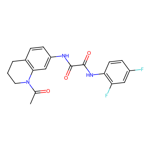 N-(1-acetyl-3,4-dihydro-2H-quinolin-7-yl)-N'-(2,4-difluorophenyl)oxamide structure