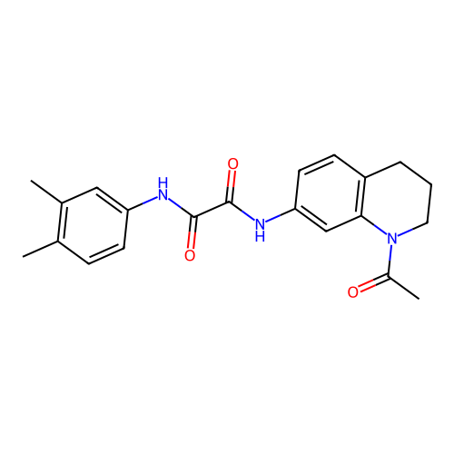 N'-(1-acetyl-3,4-dihydro-2H-quinolin-7-yl)-N-(3,4-dimethylphenyl)oxamide structure