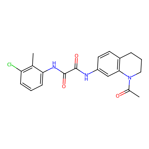 N-(1-acetyl-3,4-dihydro-2H-quinolin-7-yl)-N'-(3-chloro-2-methylphenyl)oxamide structure
